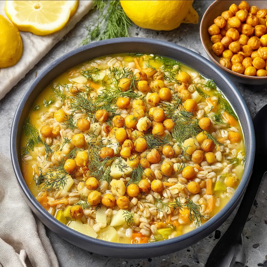 Barley Chickpea Lemon Stew