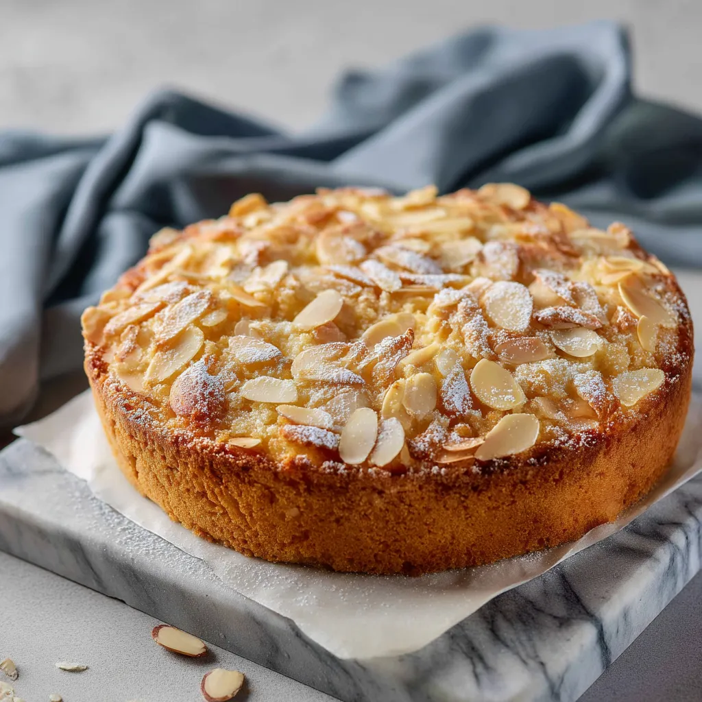 Fluffy Almond Cake Ready to Slice