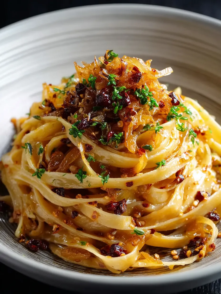 caramelized onion pasta