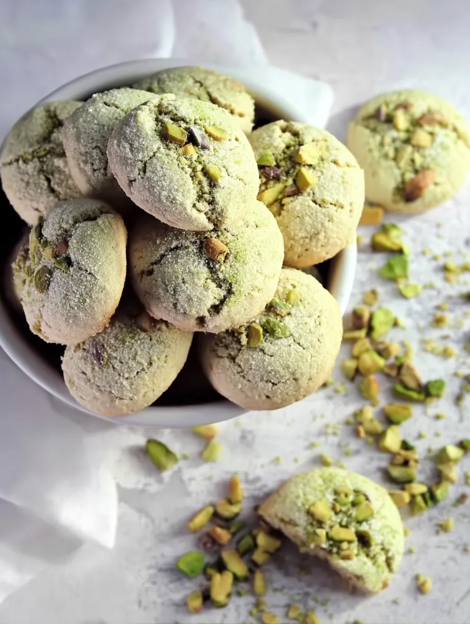 A bowl of pistachio pmaretti recipe.