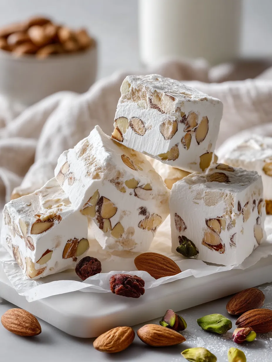 A stack of italian torrone.