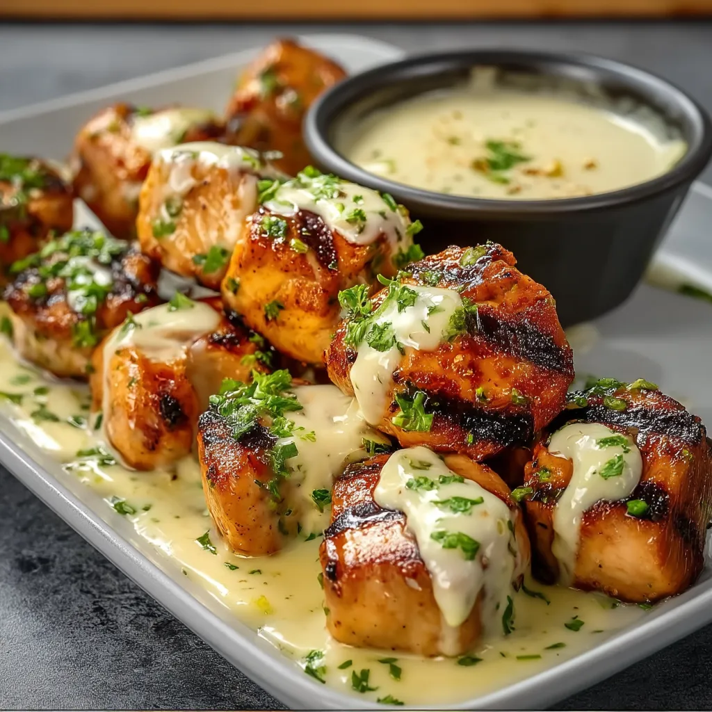Garlic Chicken Bites with Creamy Dip