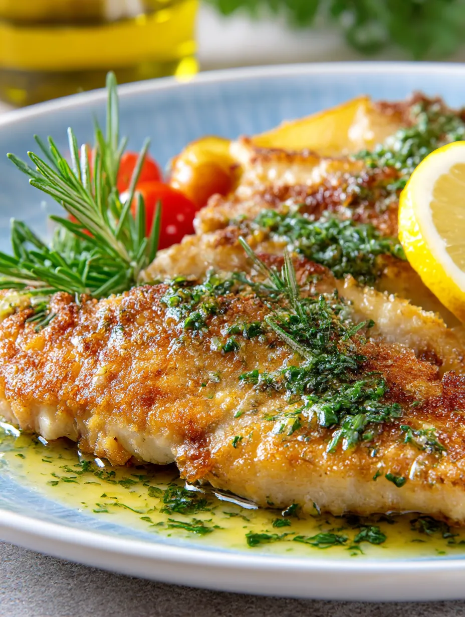 A plate of chicken salmoriglio recipe.