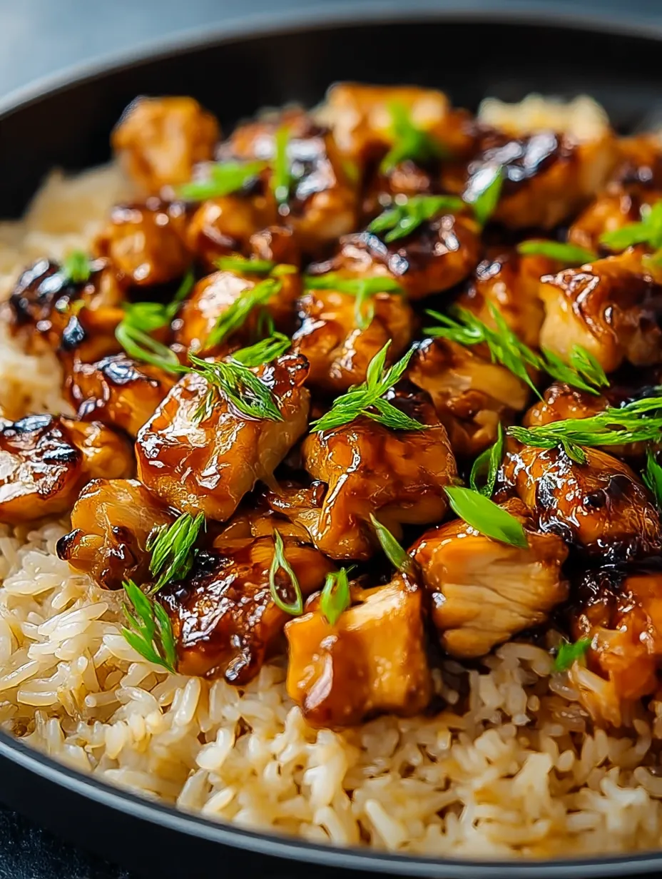 A Plate of Honey BBQ Chicken Rice.