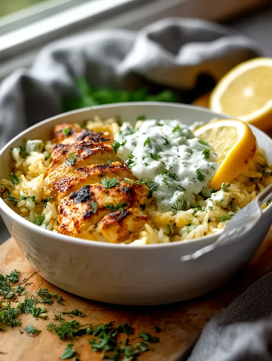 Easy Dump-and-Bake Chicken Tzatziki Casserole.