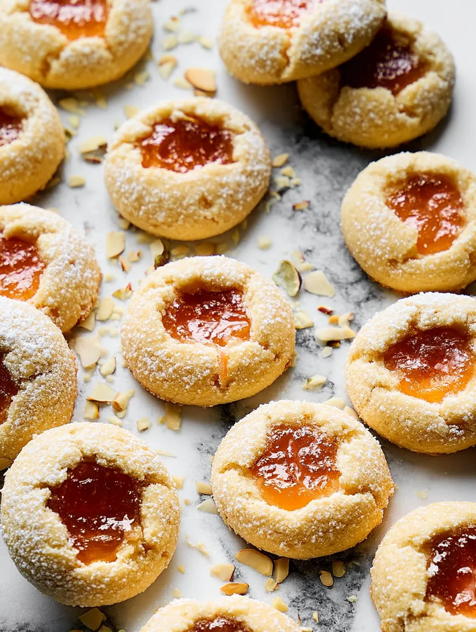 A plate of Apricot Cream Cheese Cookies.