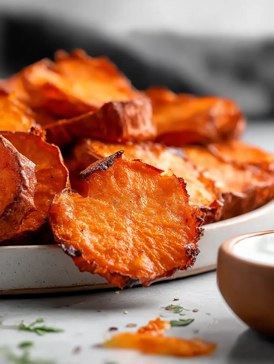 A plate of roasted sweet potatoes.