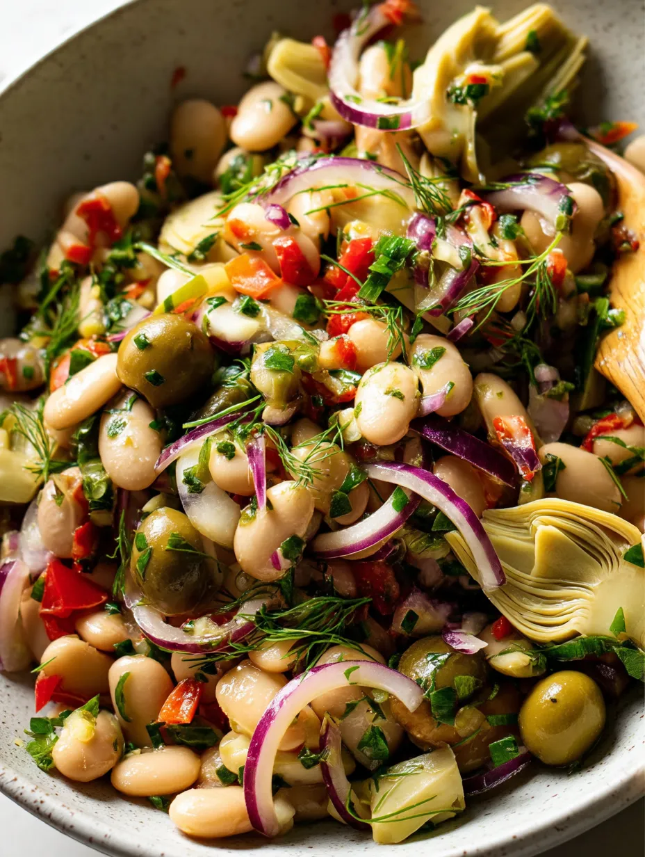 A bowl of Marinated Butter Beans.