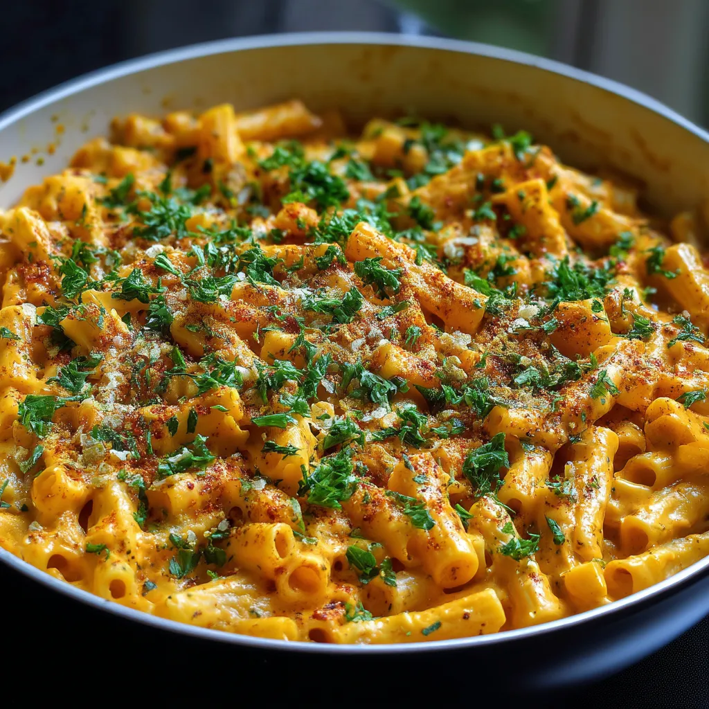 Creamy Garlic Pasta with Roasted Peppers