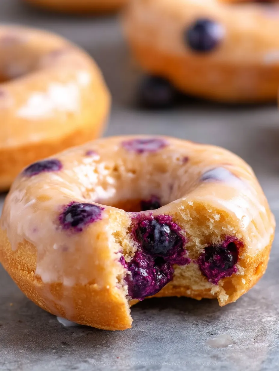 Easy blueberry baked donuts.