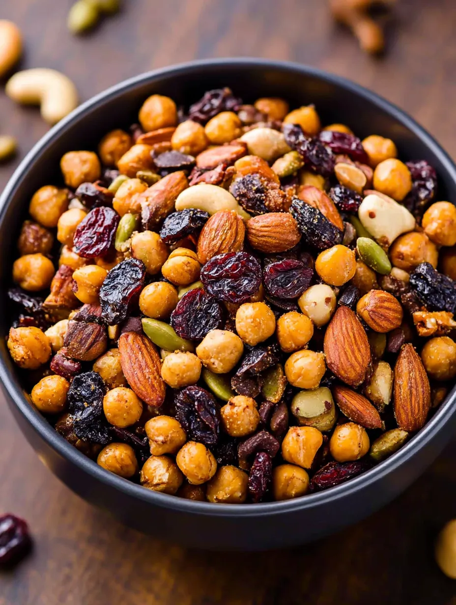 A bowl of Chickpea Snack Mix.