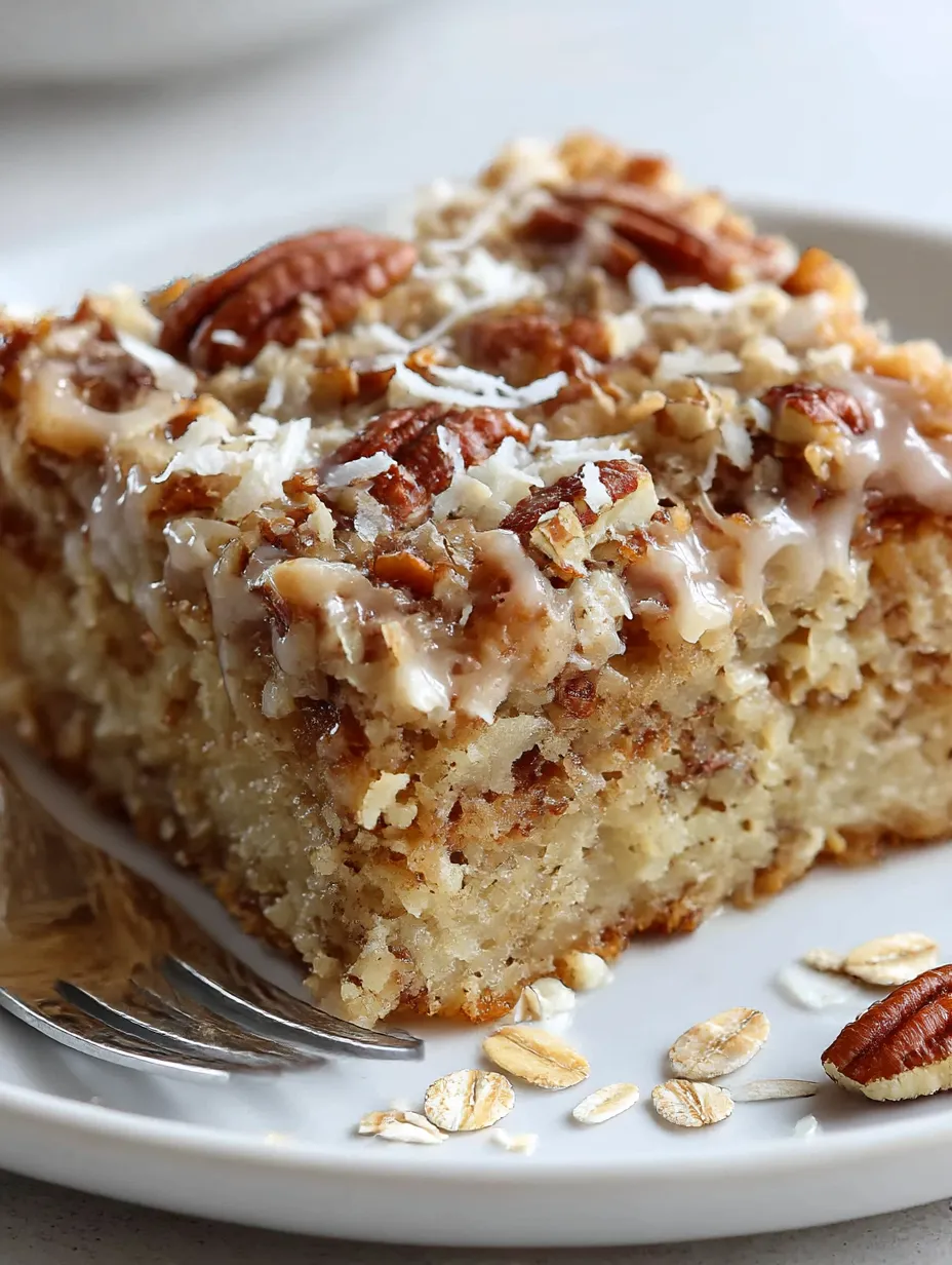 A slice of oatmeal cake.