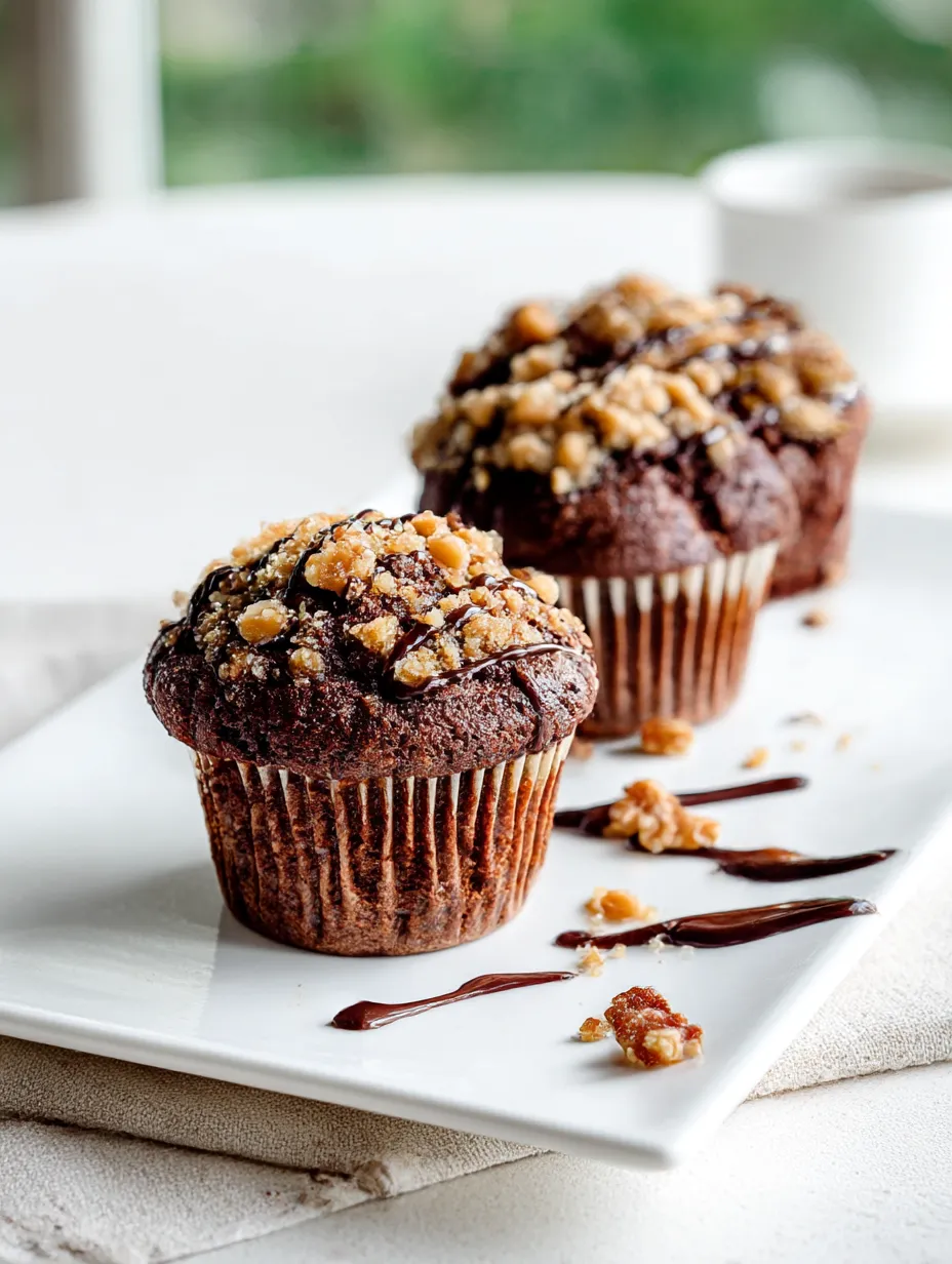Chocolate Coffee Toffee Crunch Muffins Recipe.
