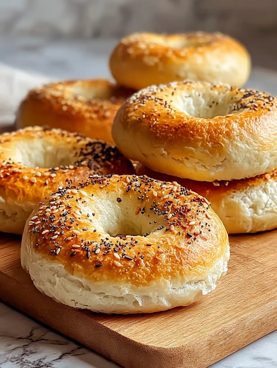 A stack of Fluffy Cottage Cheese Almond Flour Bagel.