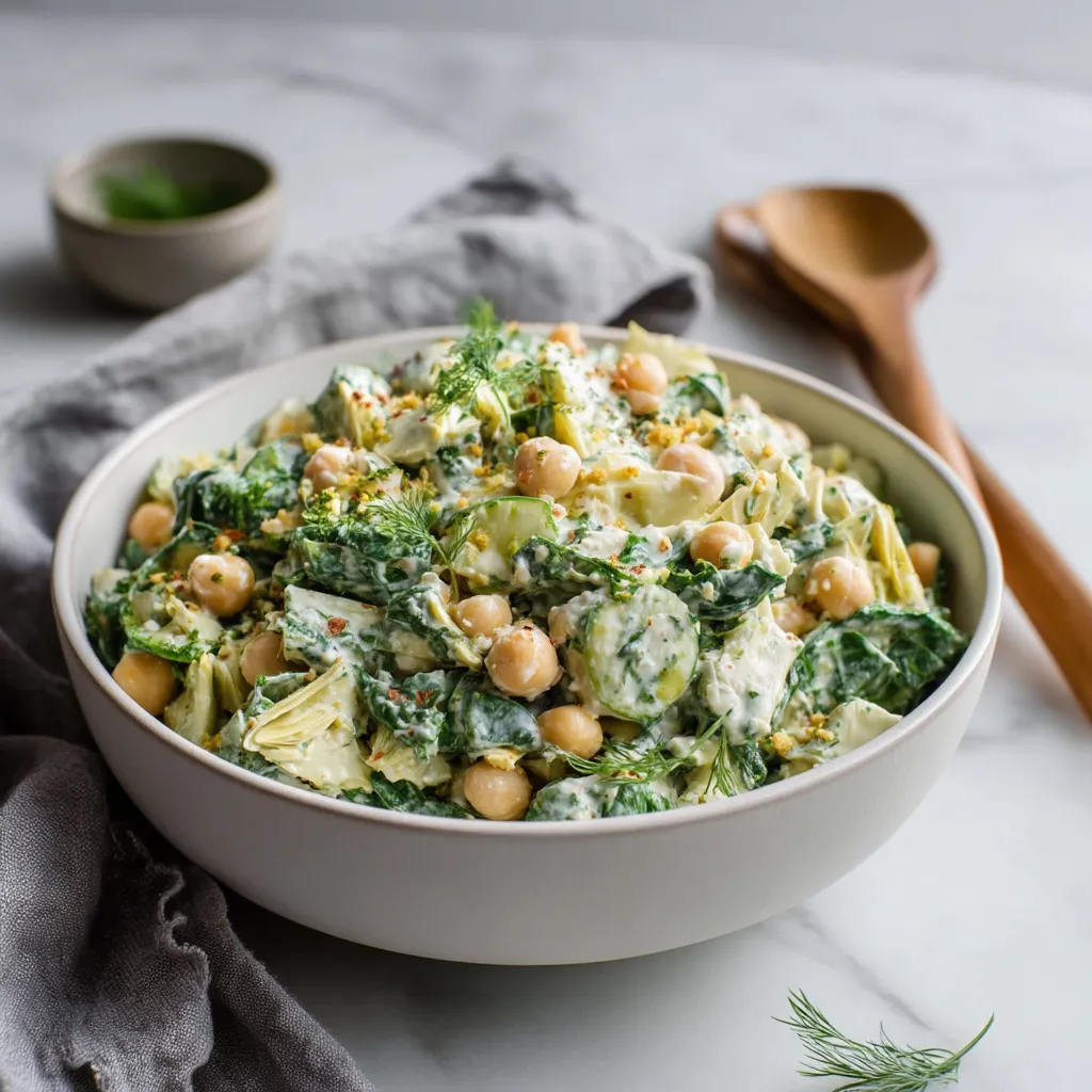 Hearty Artichoke Spinach Bean Dish