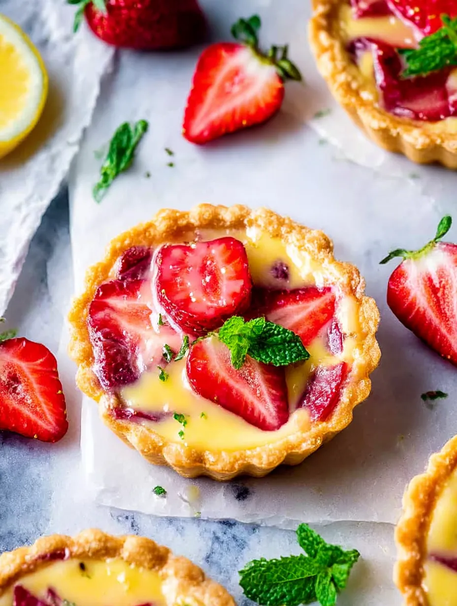 A strawberry shortcake with a slice of lemon.