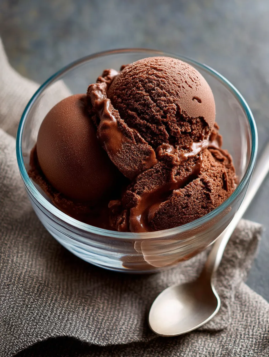 A bowl of chocolate ice cream.