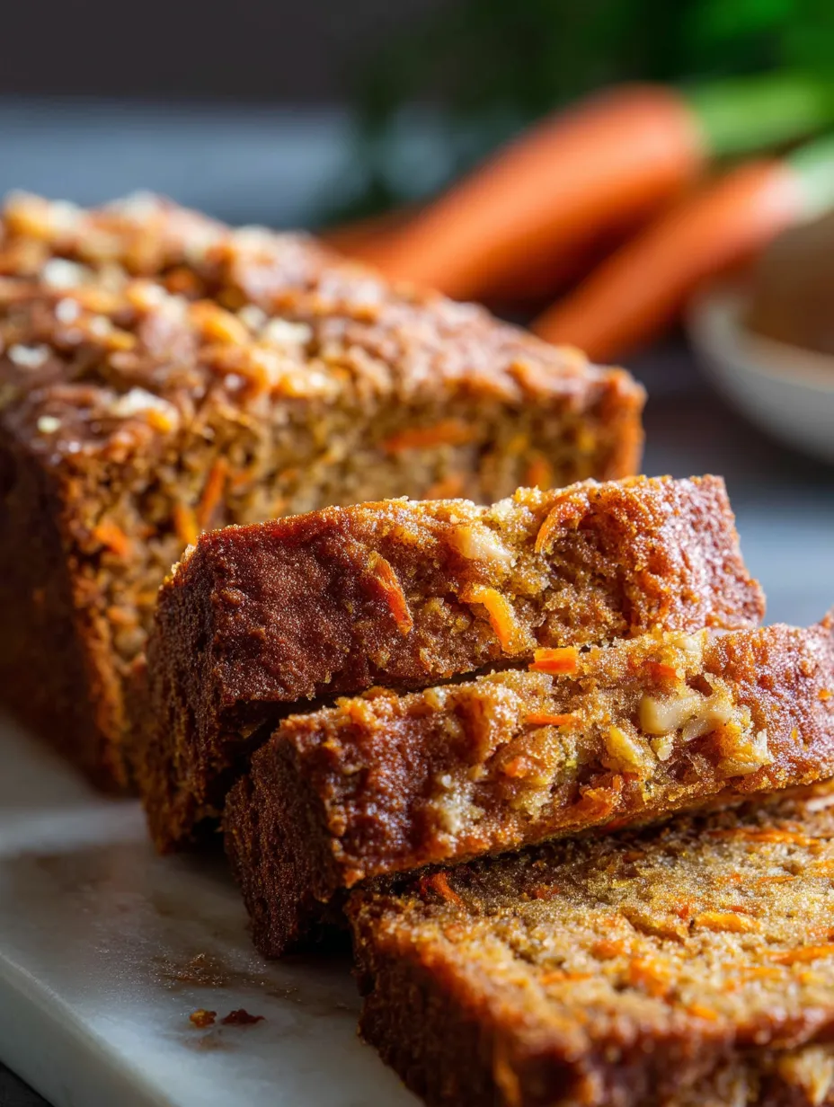 A slice of carrot bread on a plate.