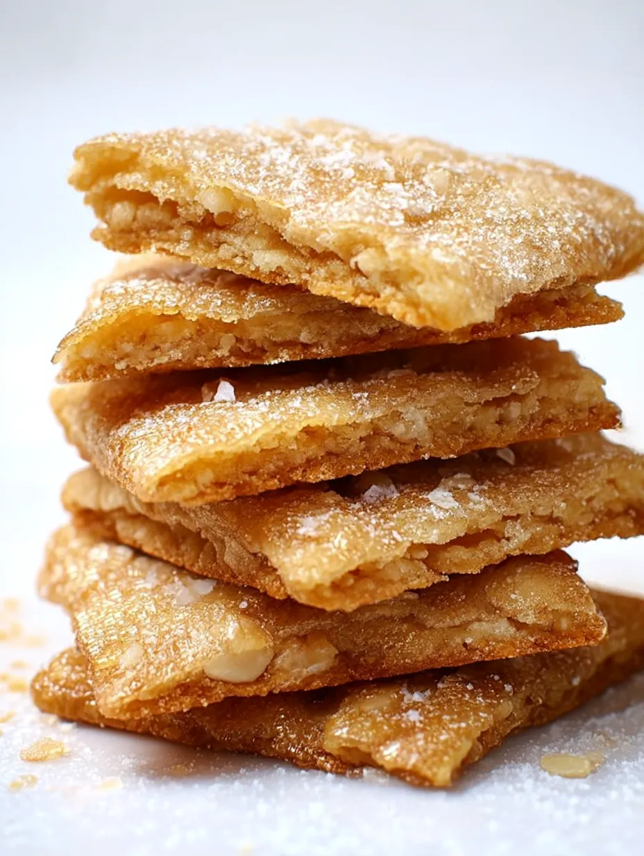 A stack of Shimmering Maple Crisp Cookies.