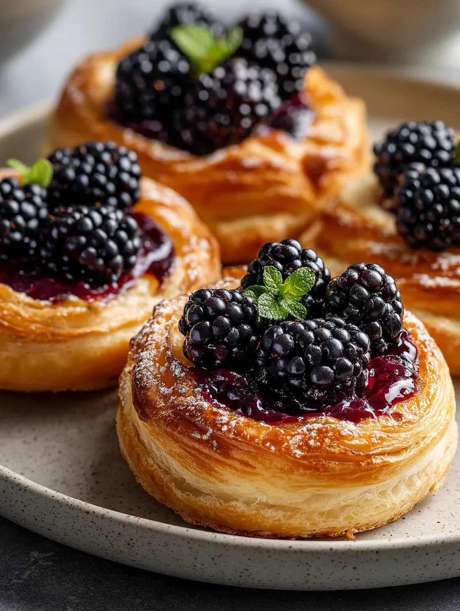A plate of Blackberry Cream Cheese Danish.