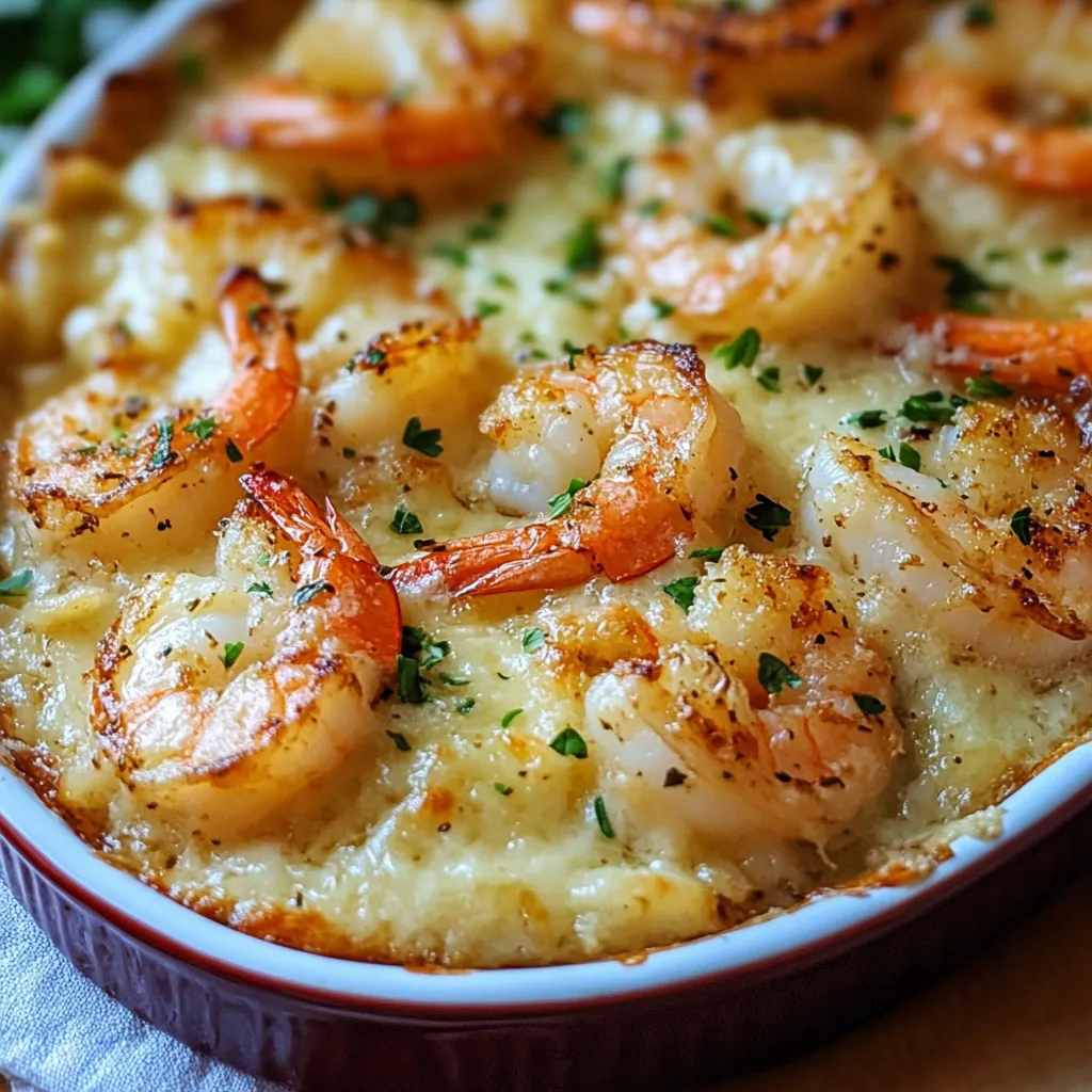 Golden Garlic Shrimp Bake