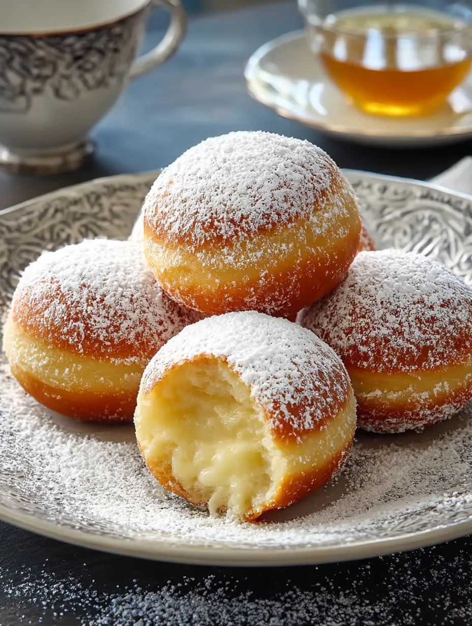 Easy Italian Custard Bomboloni.