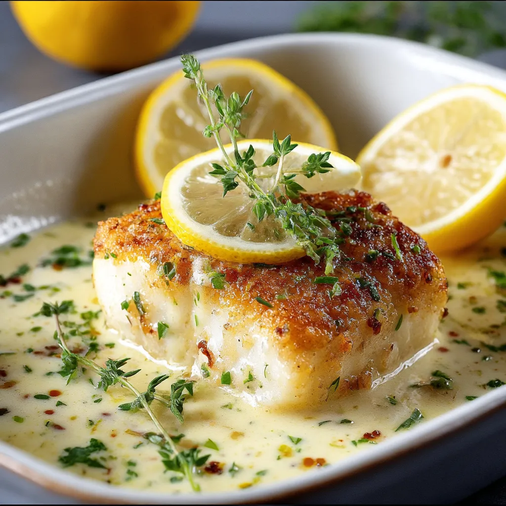 Flaky Cod with Creamy Coconut-Lemon Sauce