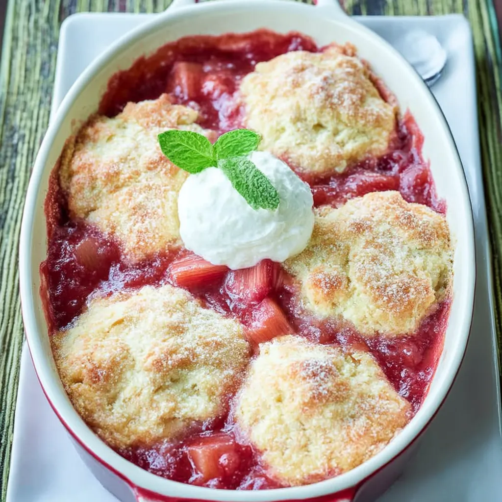 Tangy Rhubarb Cobbler Dish
