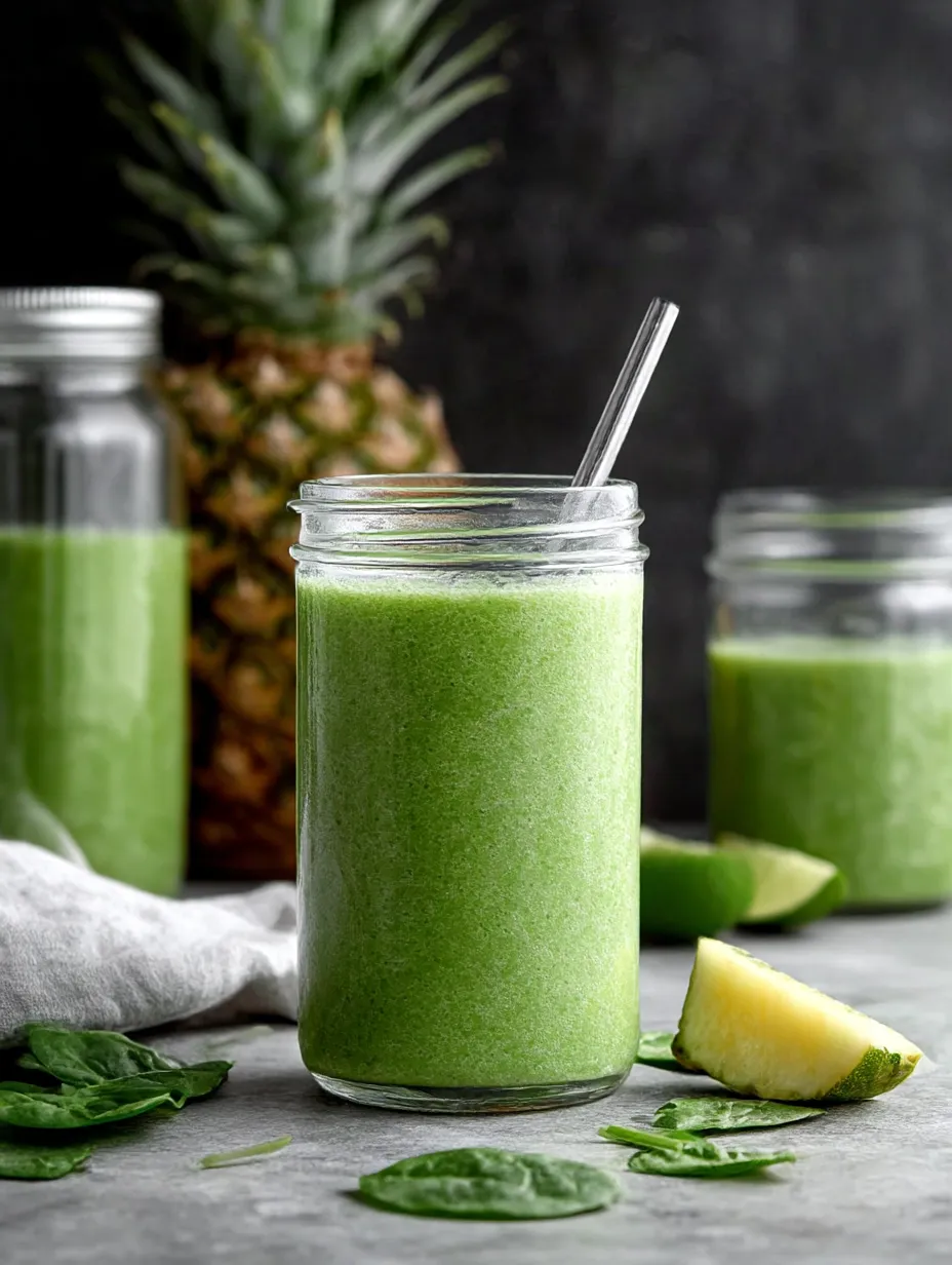 Easy Pineapple Spinach Smoothie.