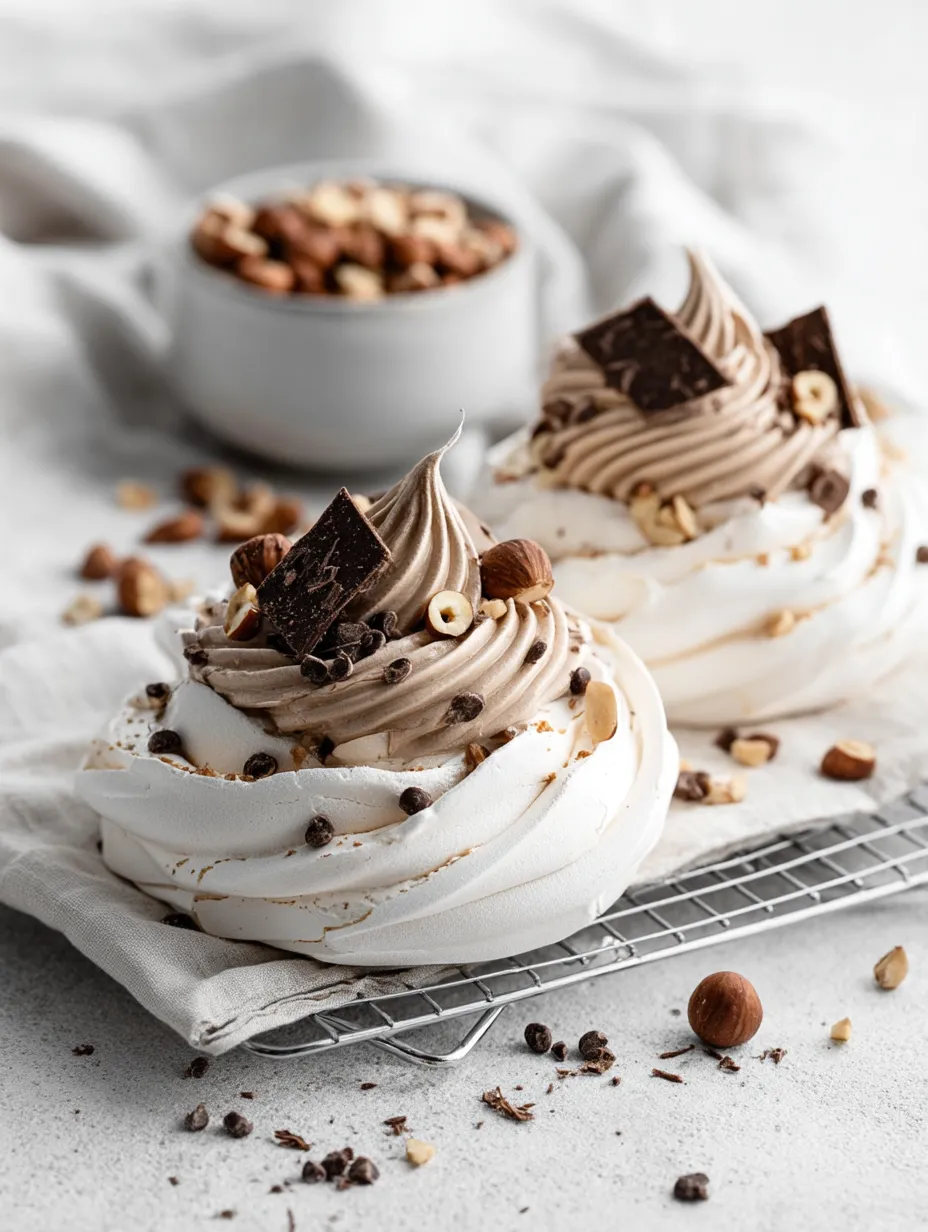 Mini Pavlova with Nutella Whipped Cream Recipe.