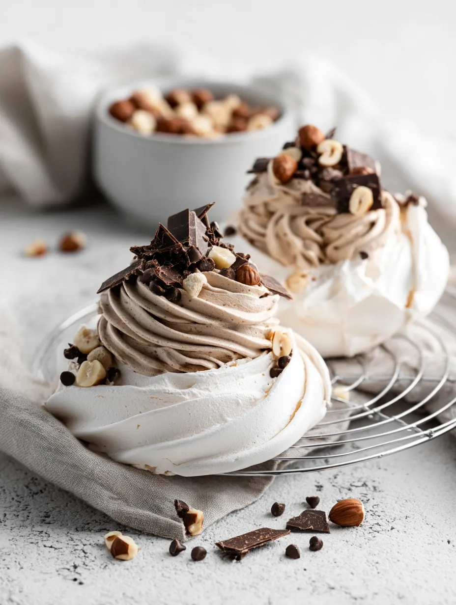 Easy Mini Pavlova with Nutella Whipped Cream.