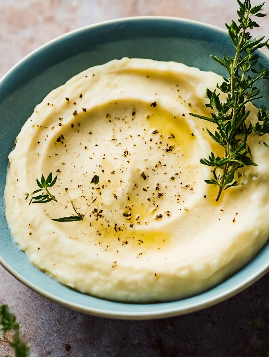 A bowl of cauliflower puree.