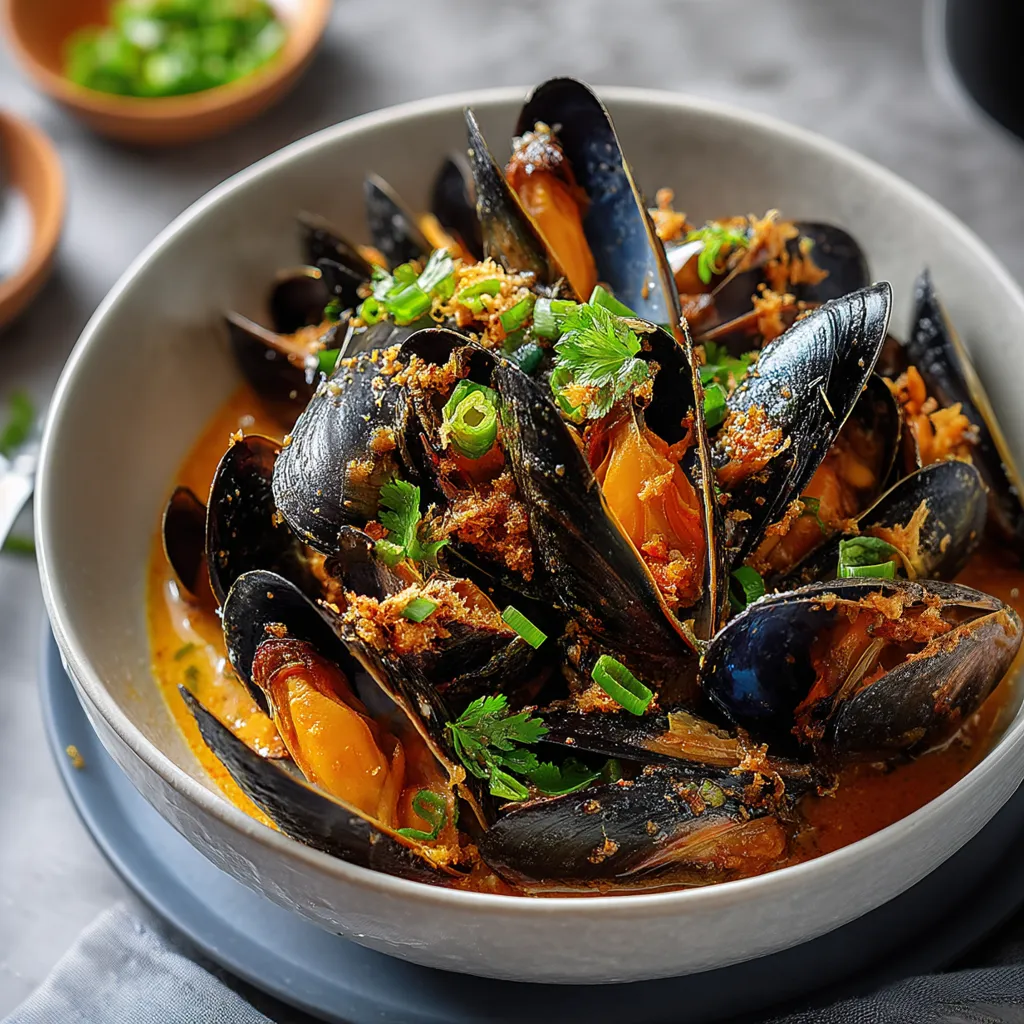 Creamy Thai Coconut Mussels