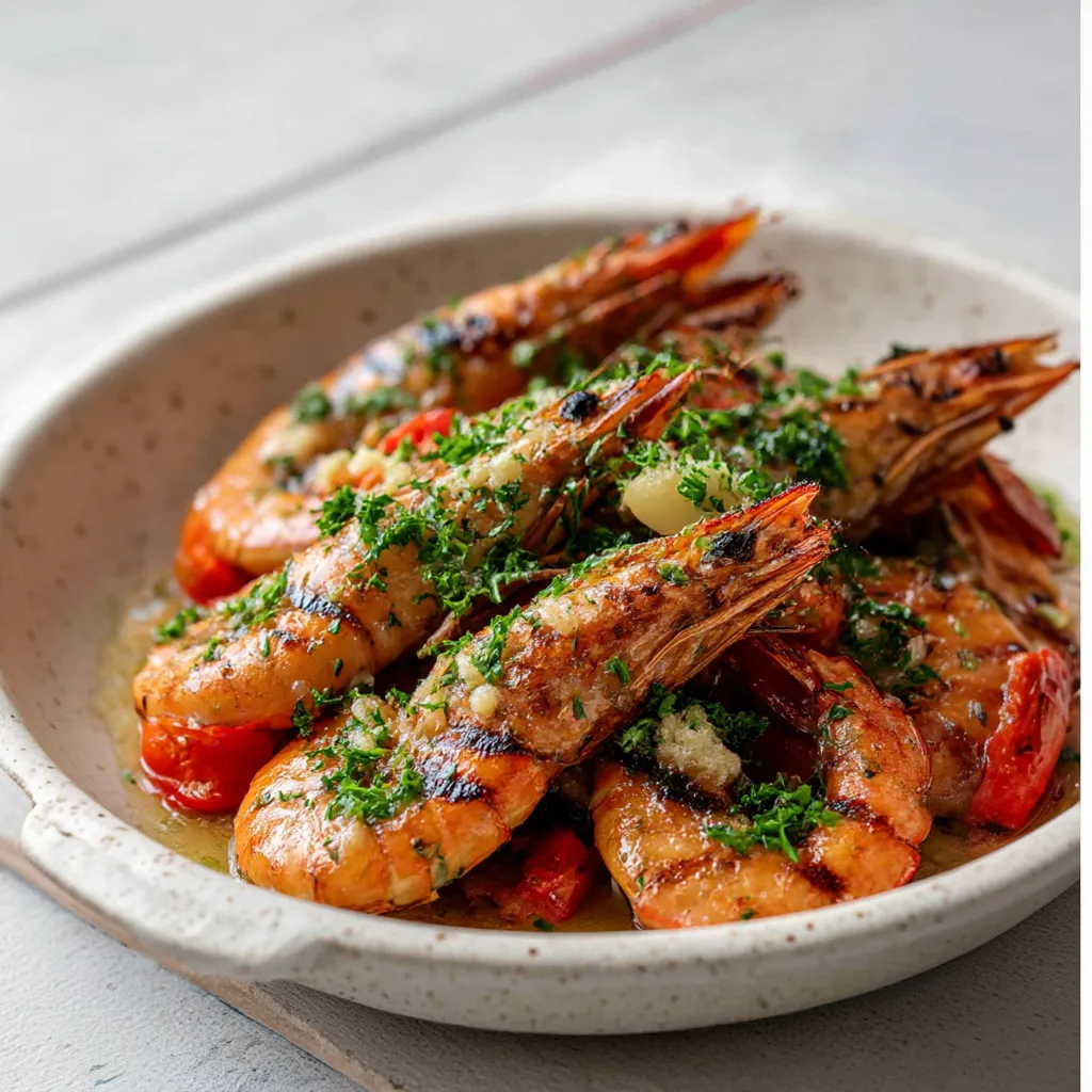 Garlic Grilled Prawns with Lemon and Chilli
