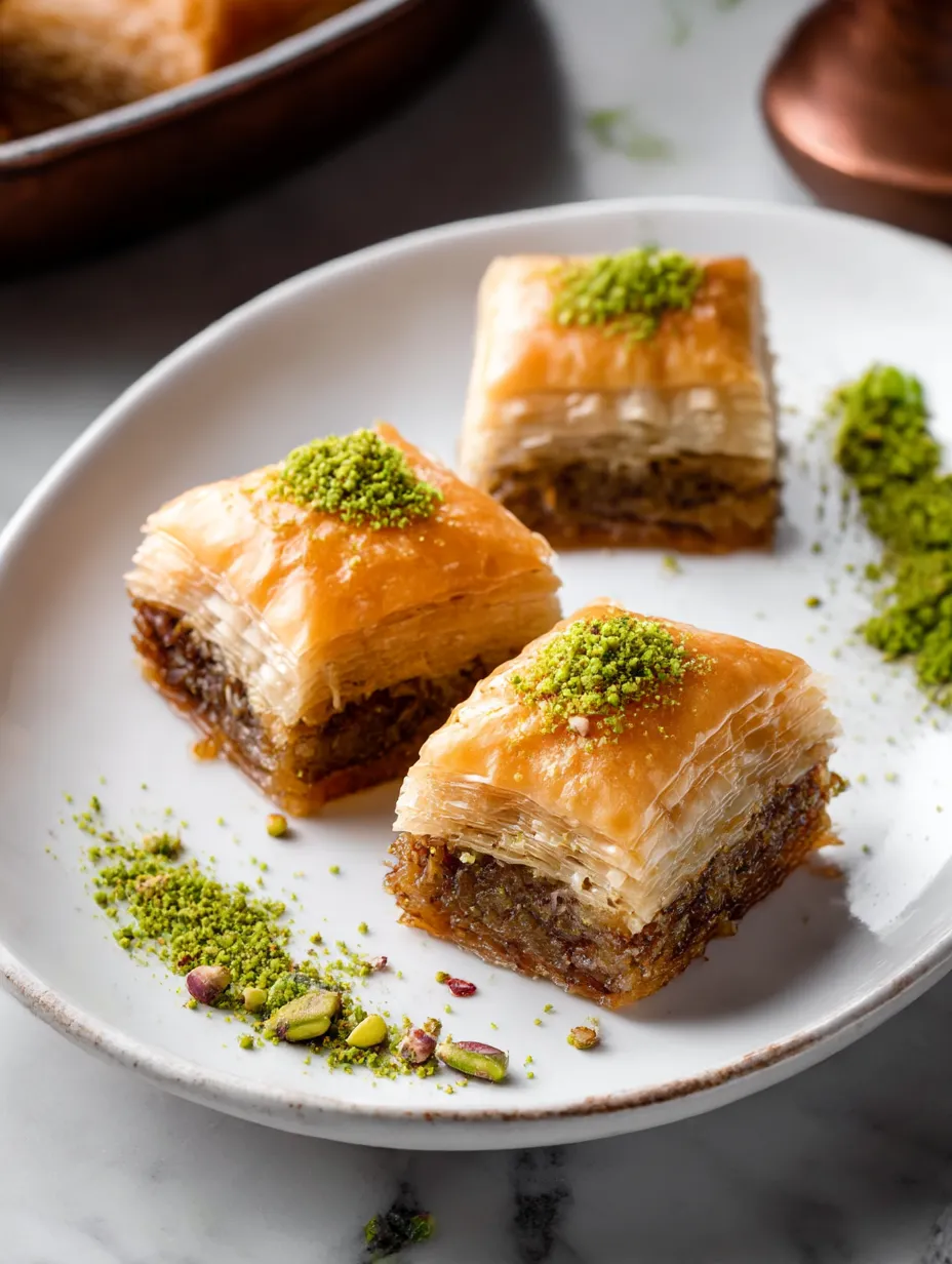 A plate of gluten-free baklava.