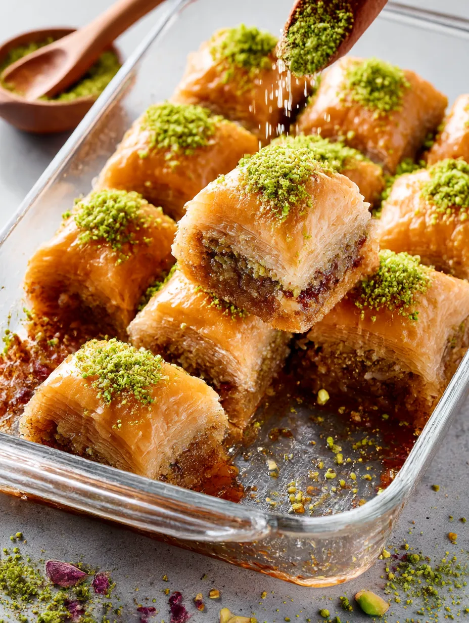 A plate of baklava.