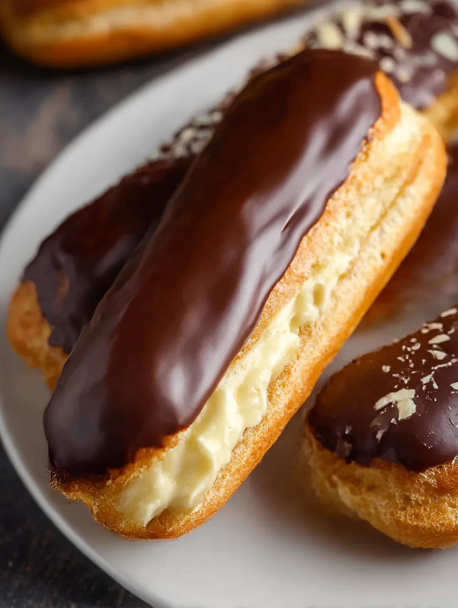 A plate of Gluten Free Eclairs.