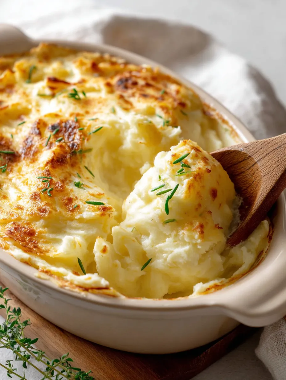 Creamiest Baked Mashed Potatoes.