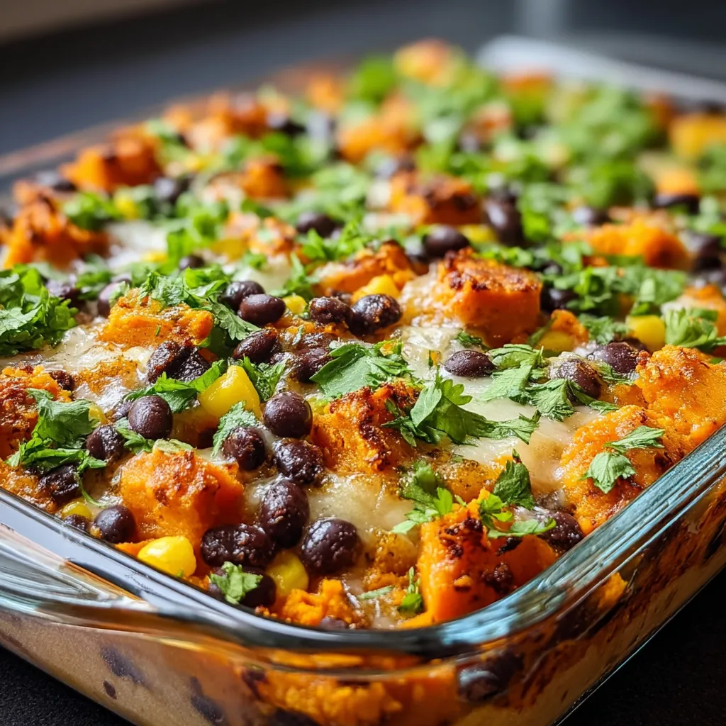 Bake of Sweet Potatoes and Black Beans