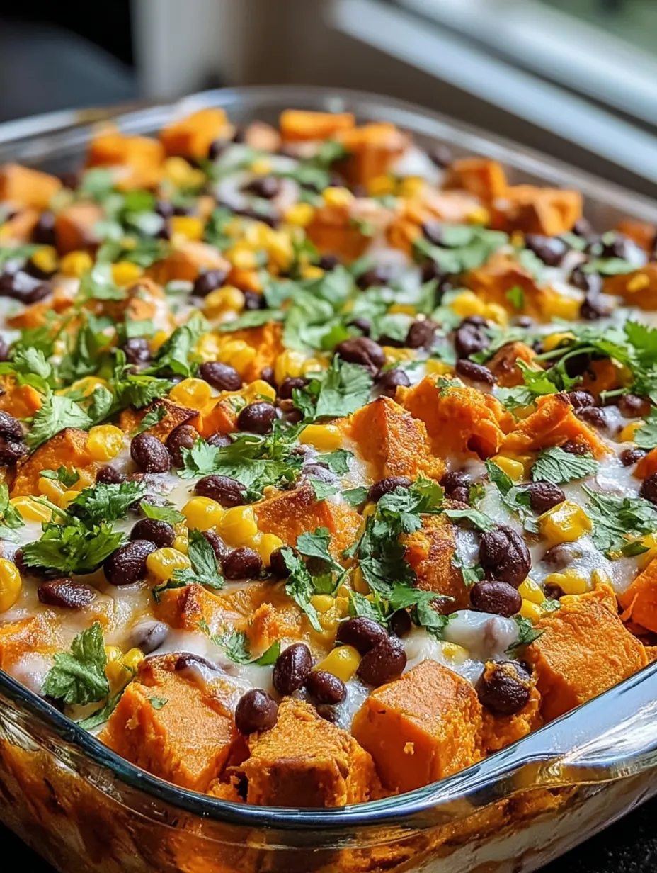 Easy Sweet Potato and Black Bean Casserole recipe.