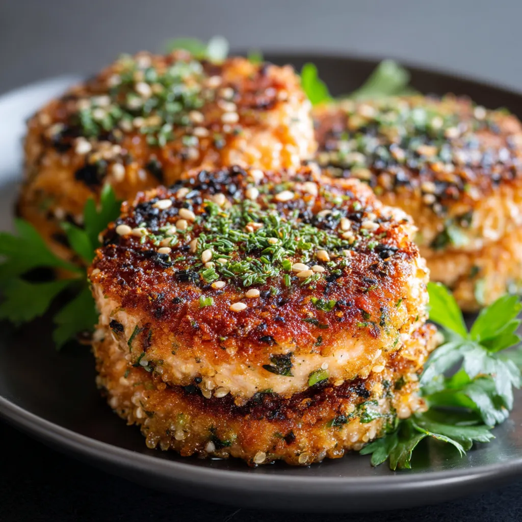 Golden Sesame Salmon Patties