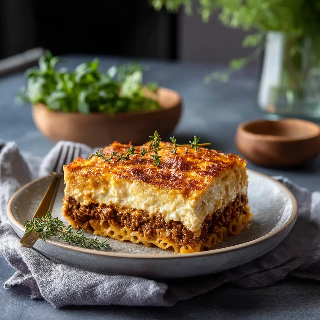 Greek Pastitsio: Pasta, Meat Sauce, & Béchamel