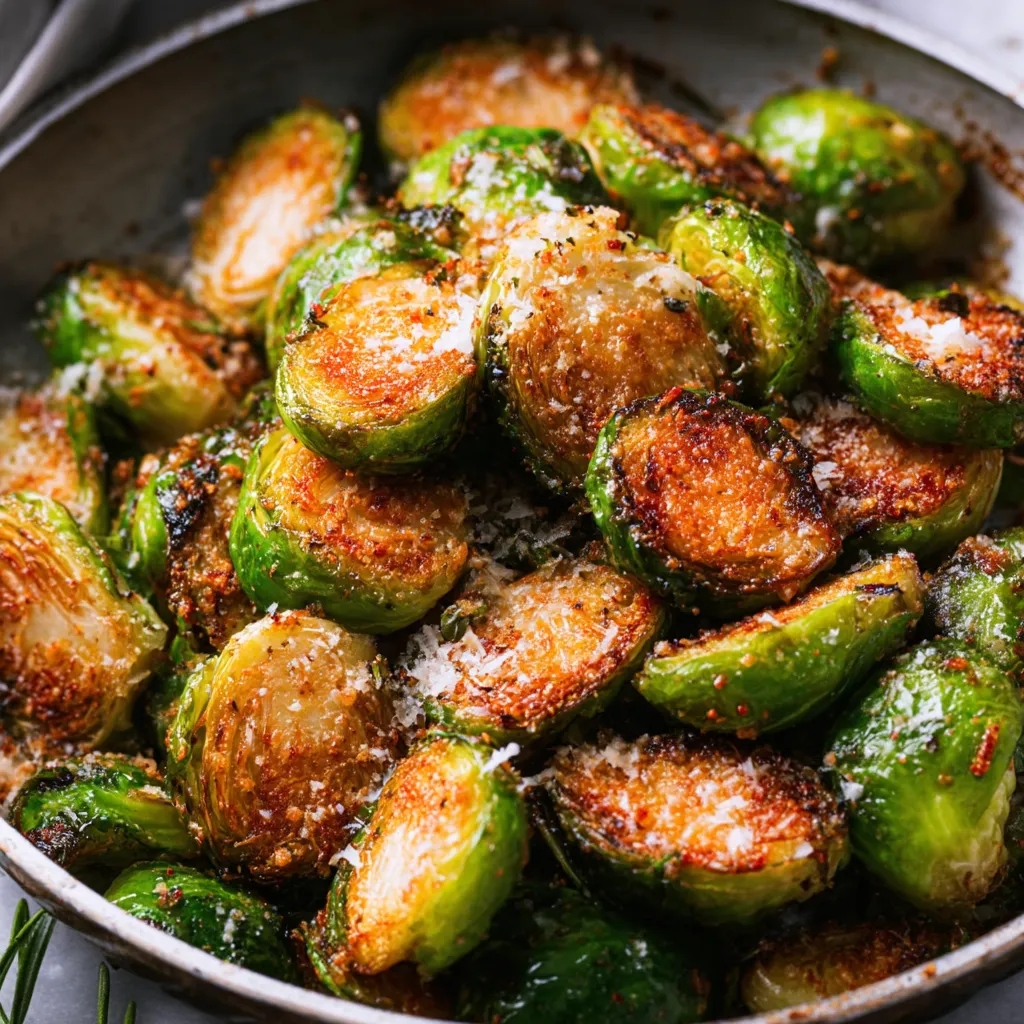Crispy Golden Garlic Brussels Sprouts