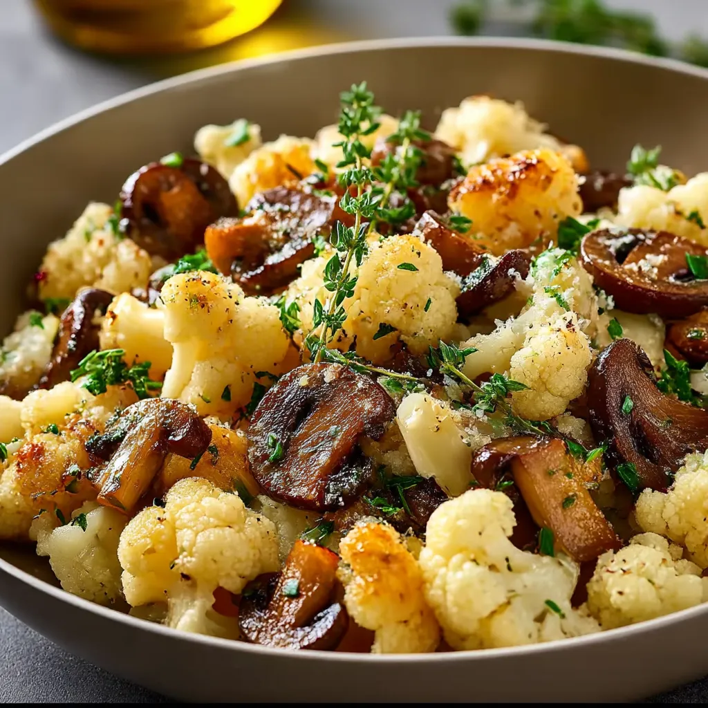 Garlic Cauliflower Mushroom Dish