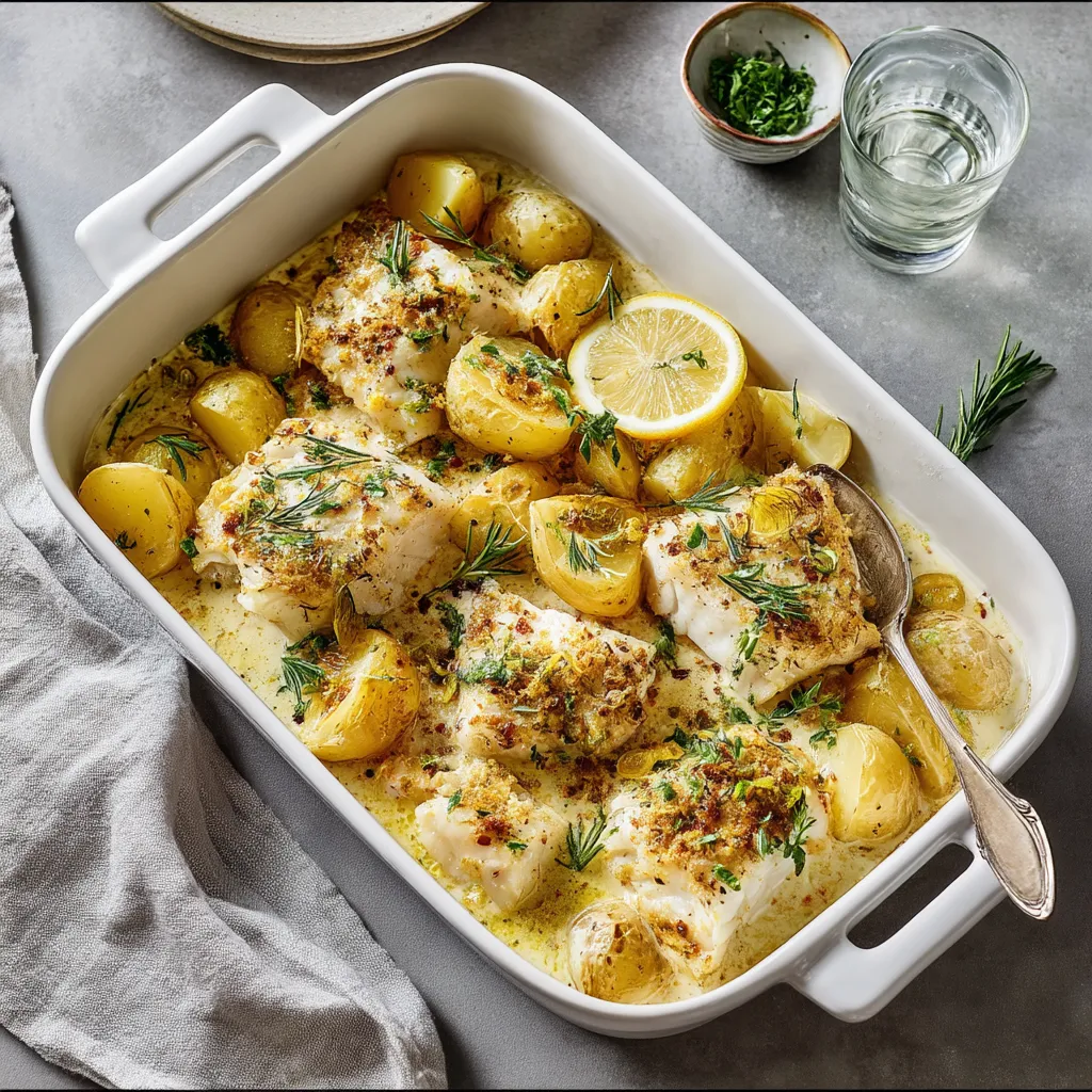 Creamy Cod and Potatoes with Rosemary Sauce