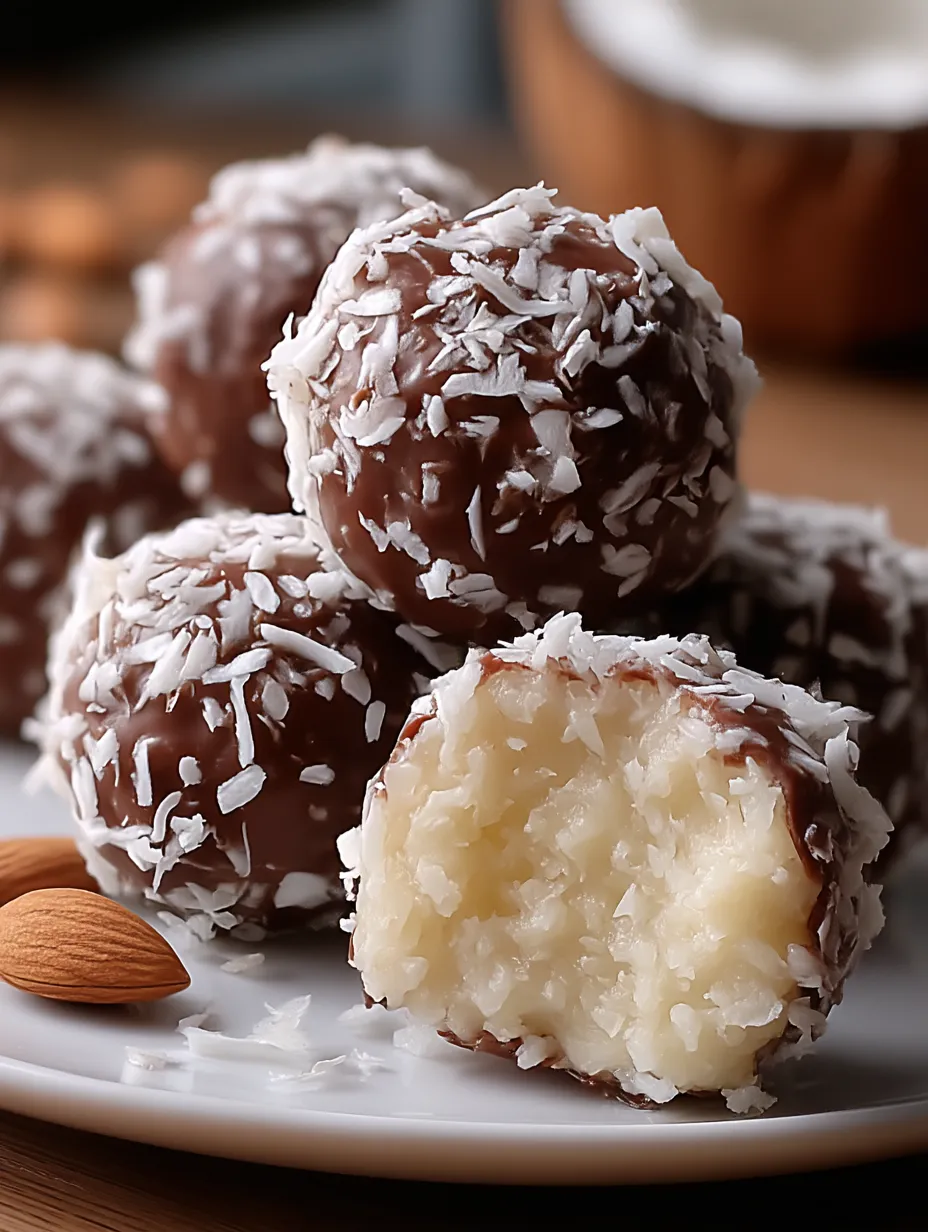 A plate stacked high with coconut balls.