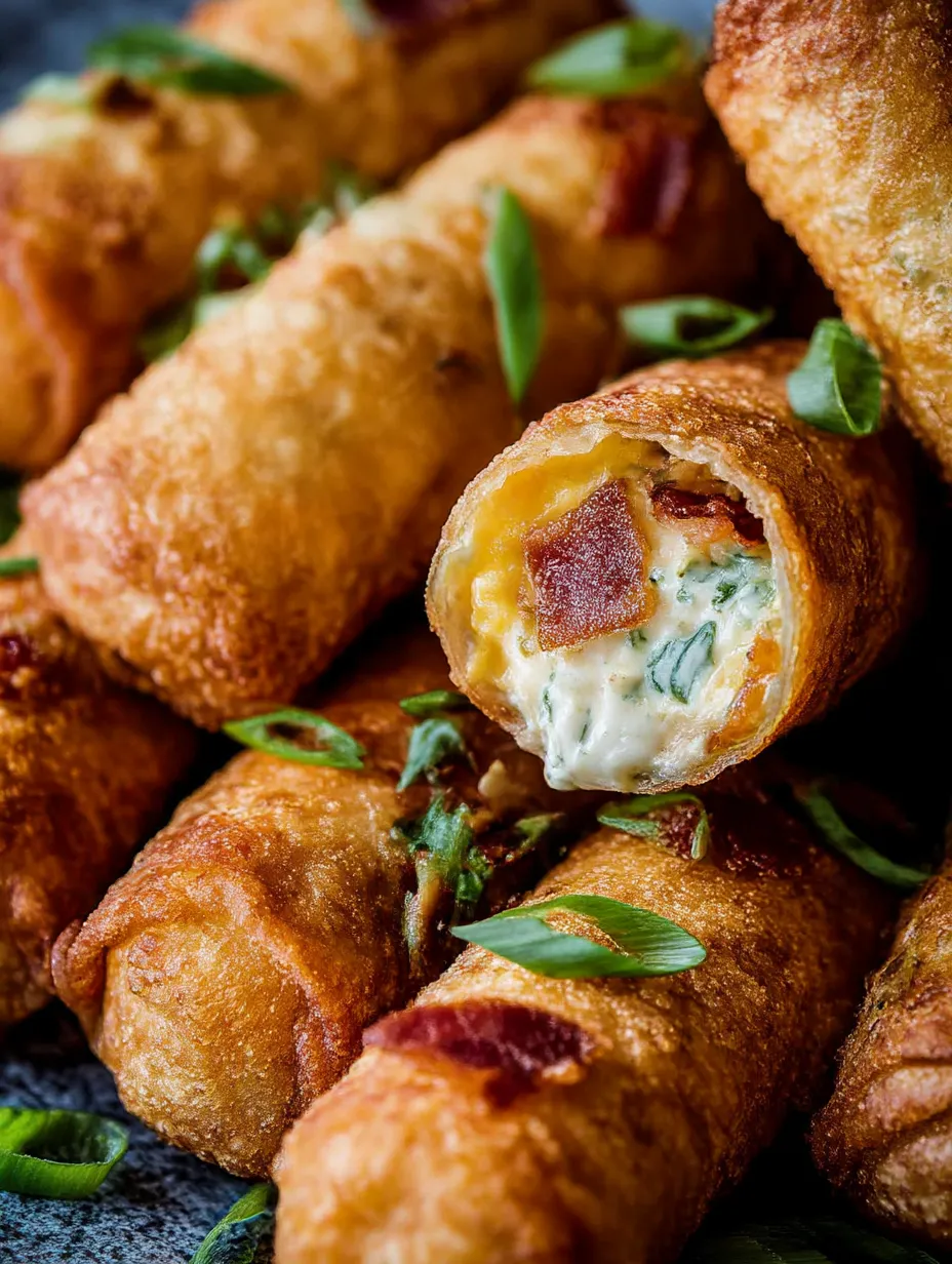 Jalapeno Popper Egg Rolls Snack.