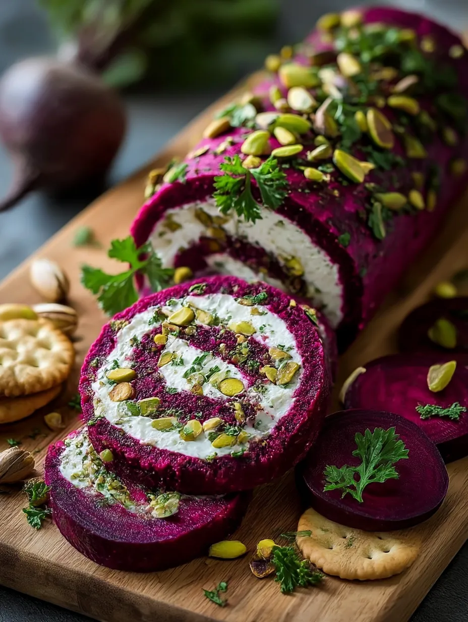 Roasted Beet & Goat Cheese Log Centerpiece.