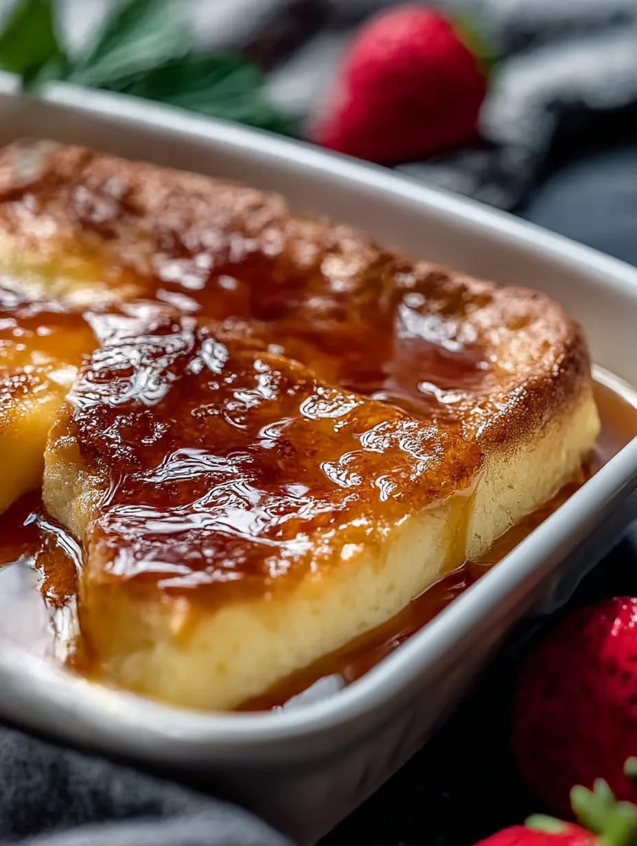 A serving of Crème Brûlée French Toast Casserole.