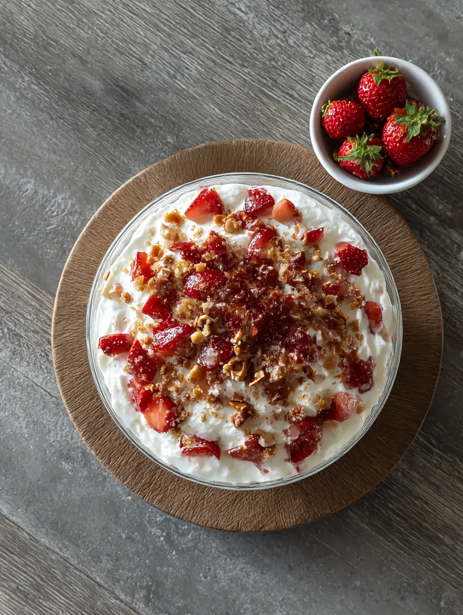 Serving bowl packed with Strawberry Crack Salad.